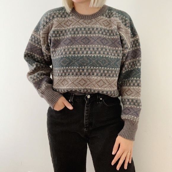 Vintage Sweaters - Vintage 100% Wool Grandpa/Dad Sweater